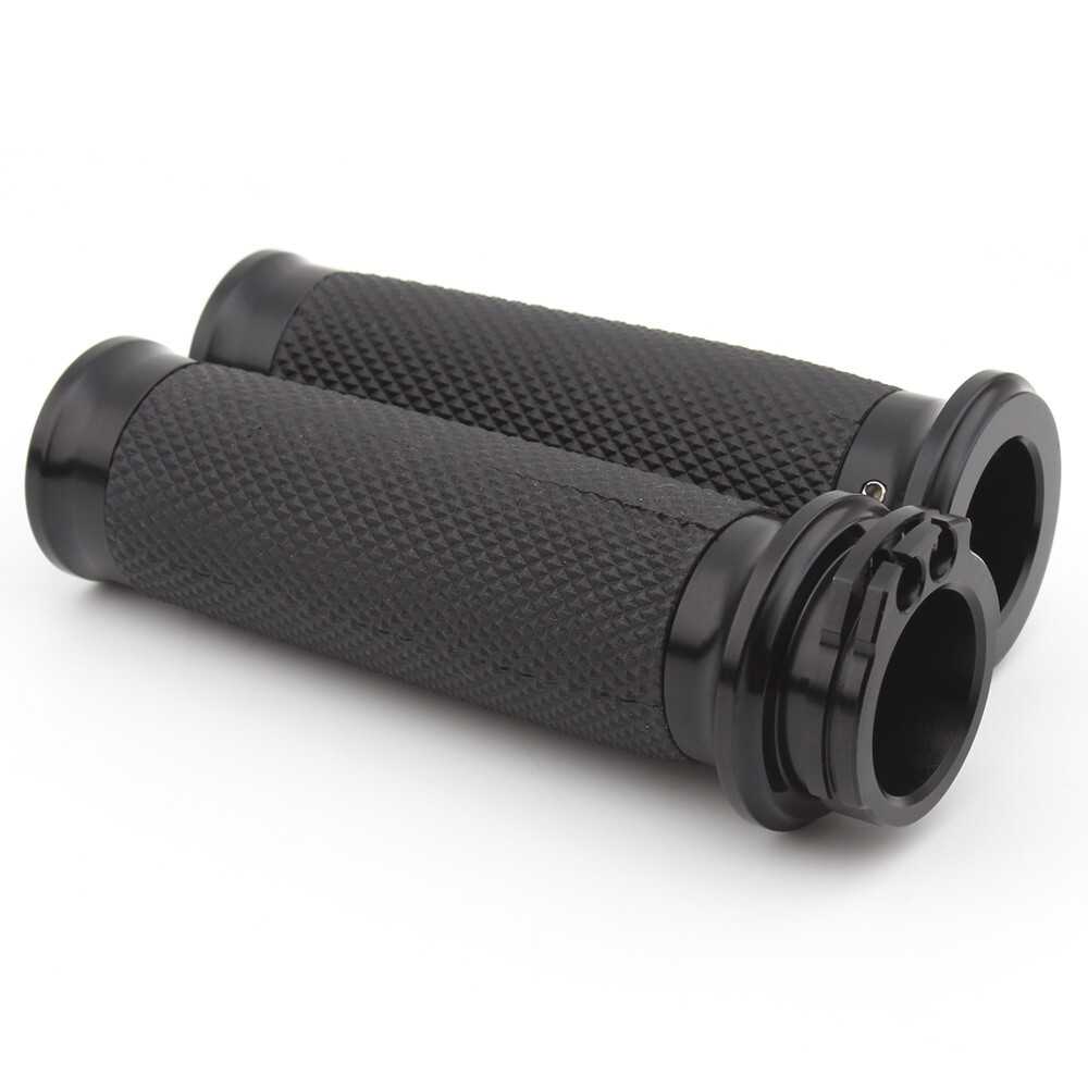 Pair Aluminum 1" Black Handle Bar Hand Grips Fit For Harley Sportster Road King