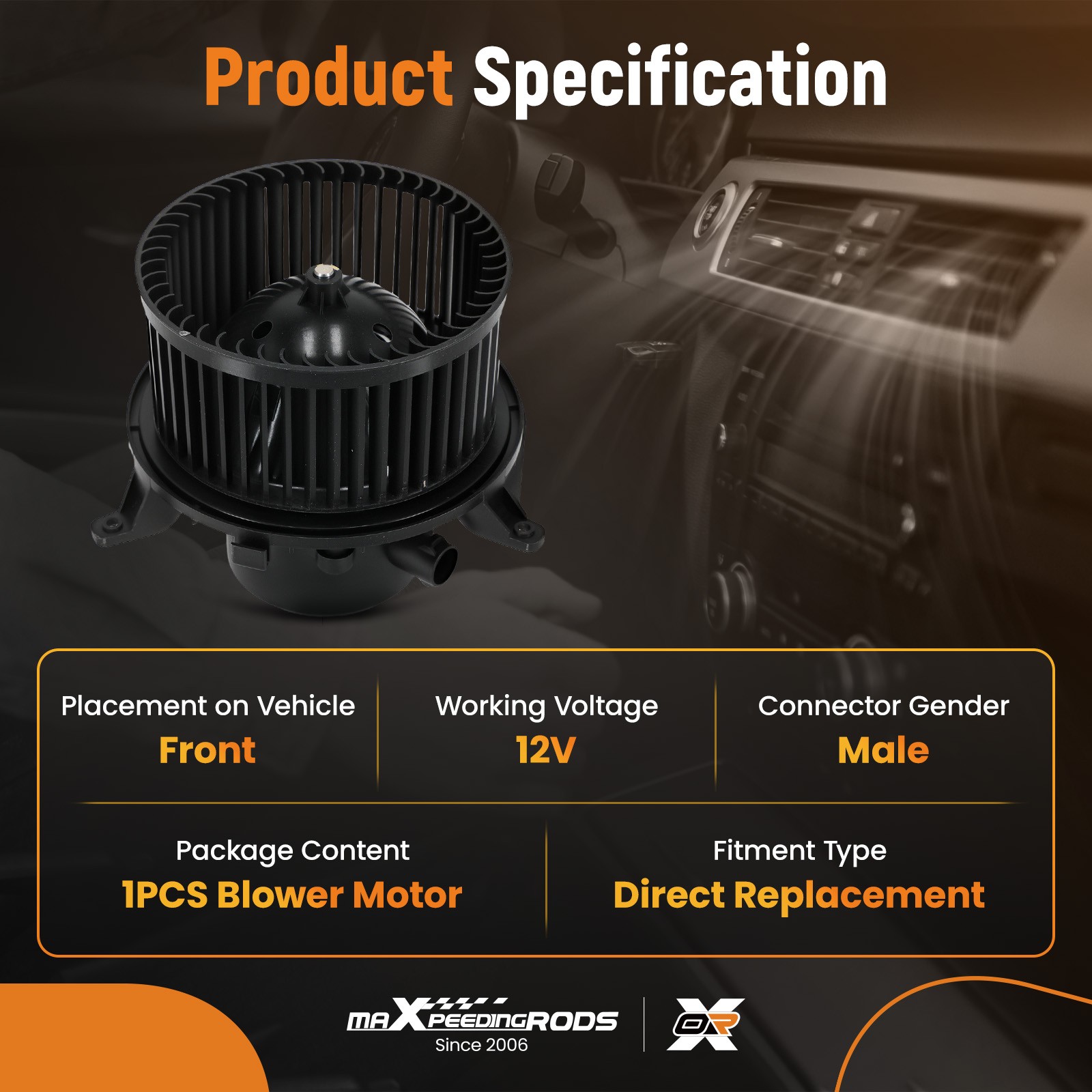 HVAC Heater Blower Motor Fan For GMC Sierra 1500 2500 3500 HD 2010-2014 22803996