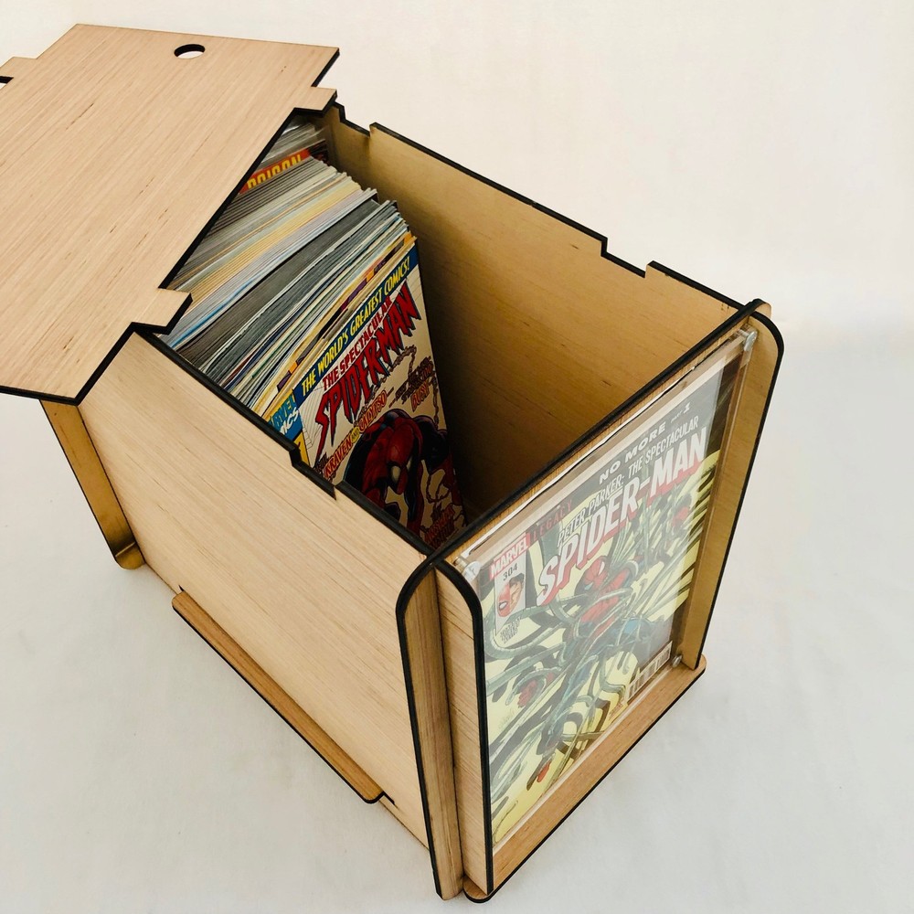 Eco-Friendly Wood Comic Book Short Box Storage & Display