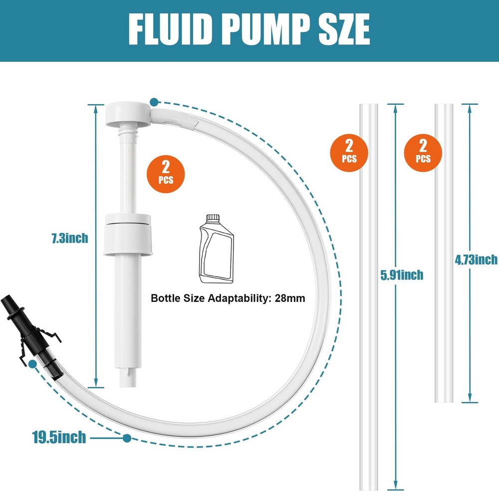 Fluid Pump for Standard Quart Bottles 2Pack28mm 8cc Per Pump Stroke，transmis...