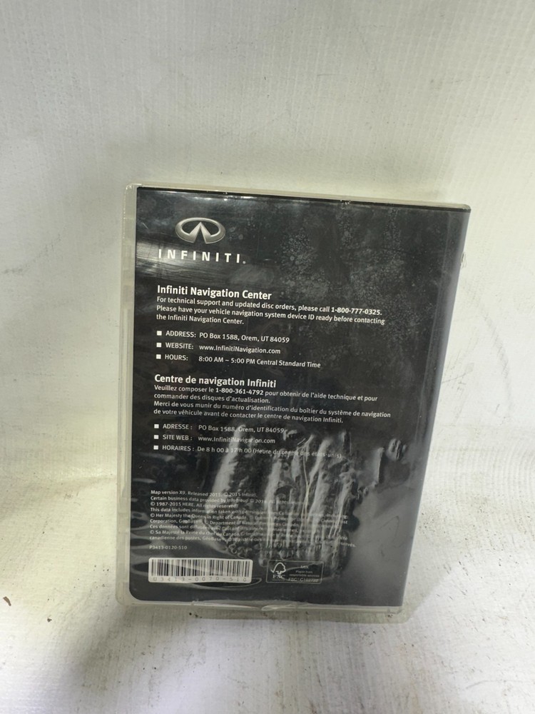 Infiniti Navigation System DVD 2016 North America Map Version X9 Complete OEM