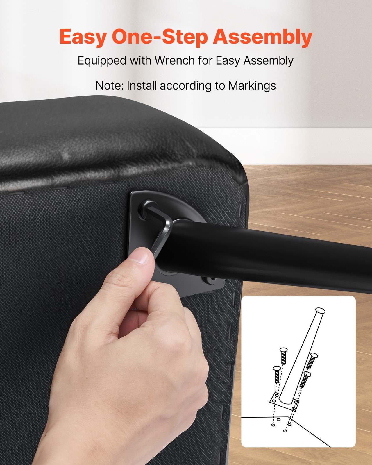 Uimoso PU Leather Storage Ottoman Bench Shoe Seat with Storage & Metal Leg Black