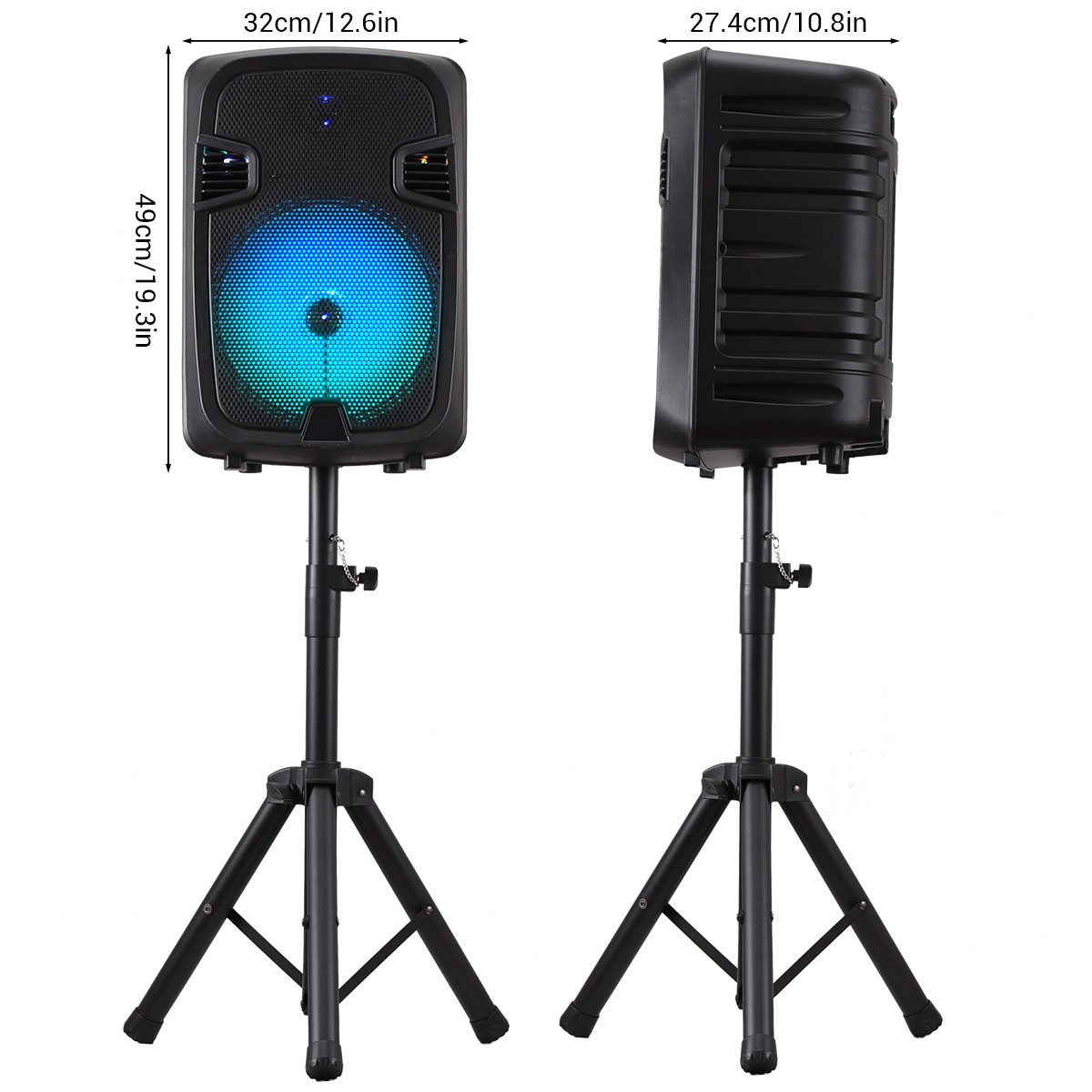 12'' 10000W Loud Large Party Speaker Bluetooth Heavy Bass Sound Party & Micphone