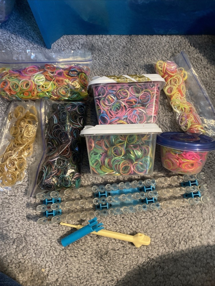 Rainbow Loom Tools, Loom, + Mixed Band Lot Set Translucent, Shiny, Two Tone
