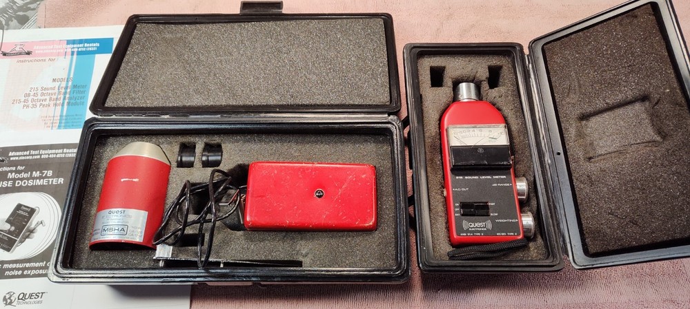 Quest Electronics Sound Level Meter #215, Dosimeter #M-7B and Calibrator #CA-12B