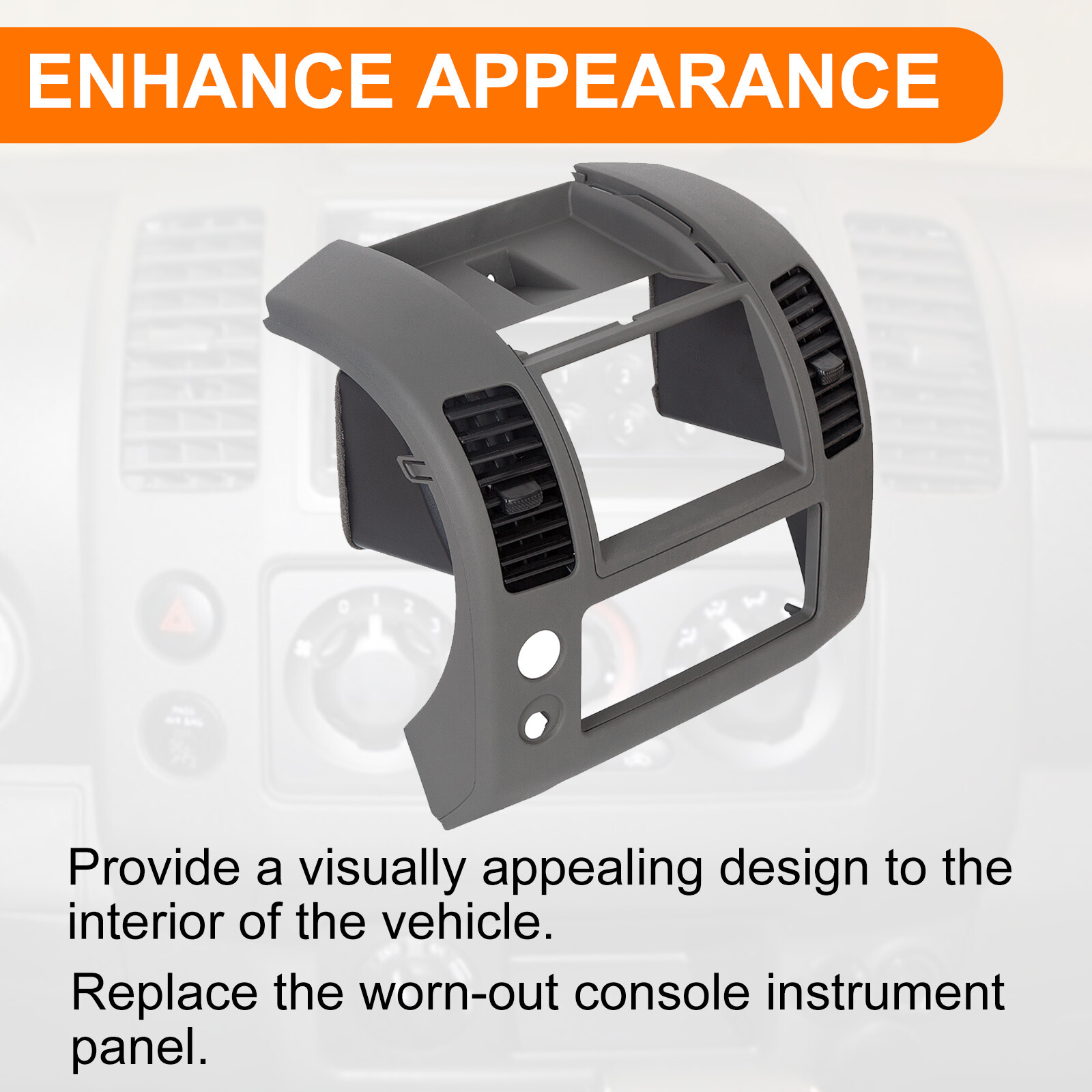 Center Dash Console Instrument Panel Cluster Lid Bezel For 05-20 Nissan Frontier