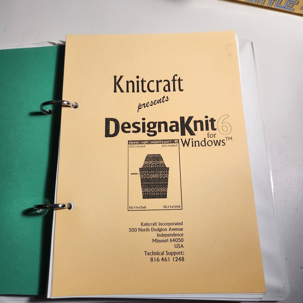 Designaknit Machine Knitting Computer Design Program User Manual Only As Is Read