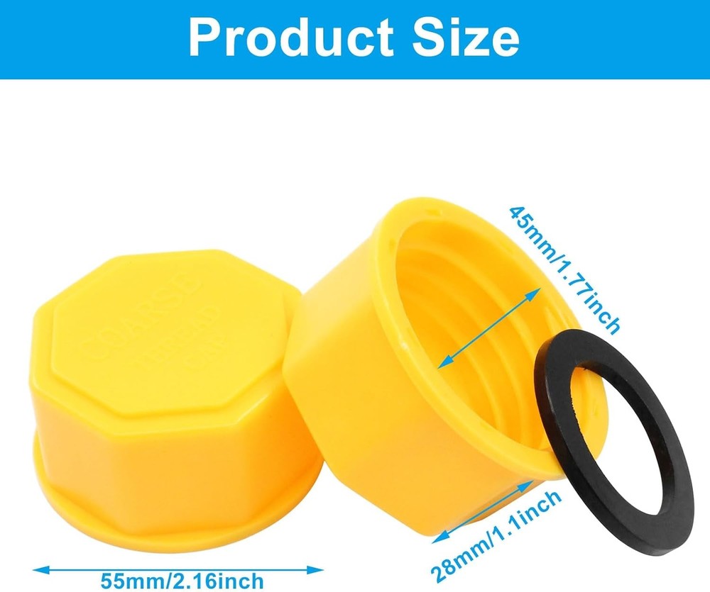 5 Gallon Gas Can Cap Replacement, 3 Pcs Coarse Thread Plastic Caps, Universal