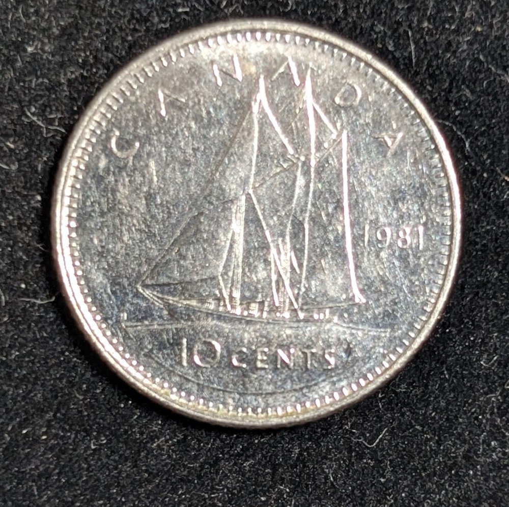 1981 Canada 10 Cents Circulated KM# 77.2