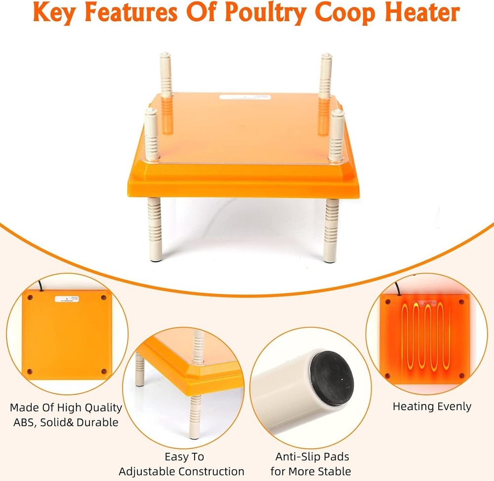 Durable Brooder Heater for Chicks - Height Adjustable & Effortlessly Clean 10x10