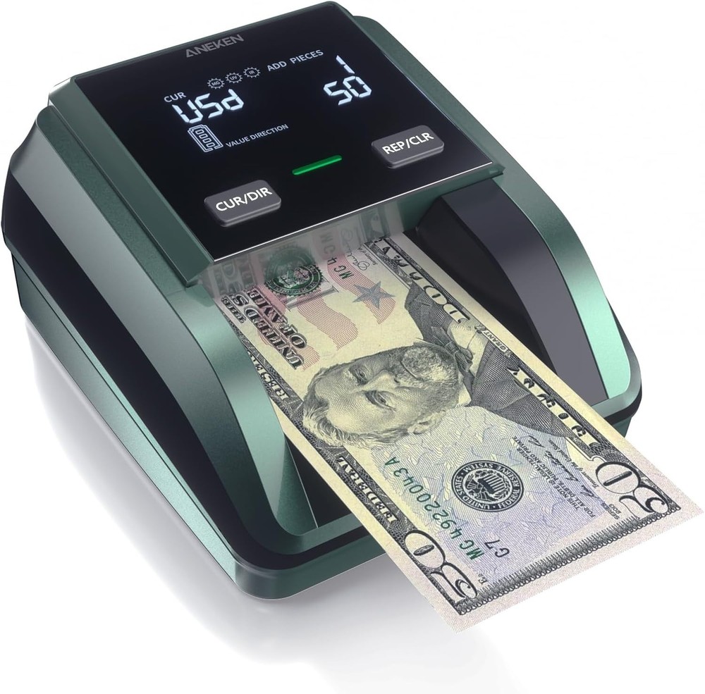 Aneken AL-139 Counterfeit Bill Detector: 2.8" Display, Value Counting, Multi-Dir