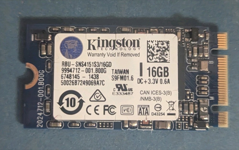 Kingston Technologies RBU-SNS4151S3/16GD 16GB M.2 SATA Solid State SSD