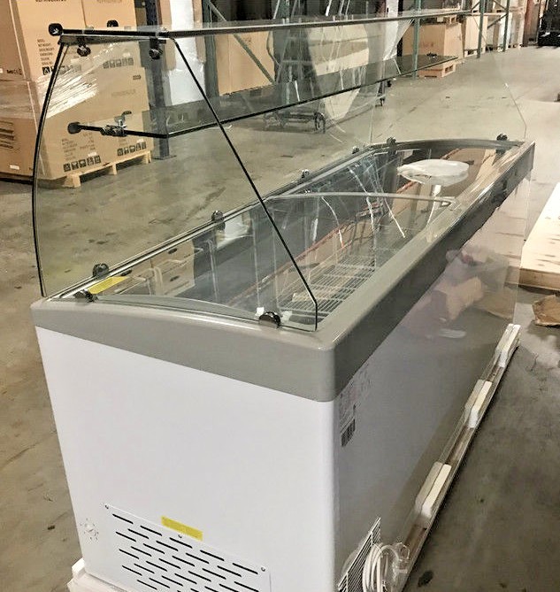 NEW 72" Ice Cream Gelato Glass Dipping Freezer Showcase Display Commercial NSF