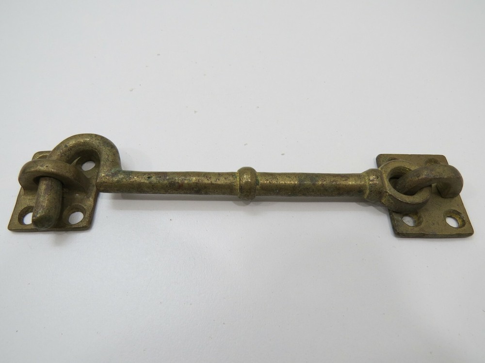 USED BRONZE 5+3/4 INCH LATCH HOOK HANDLE LOCK HARDWARE BOAT SAIL (E2.5A751)