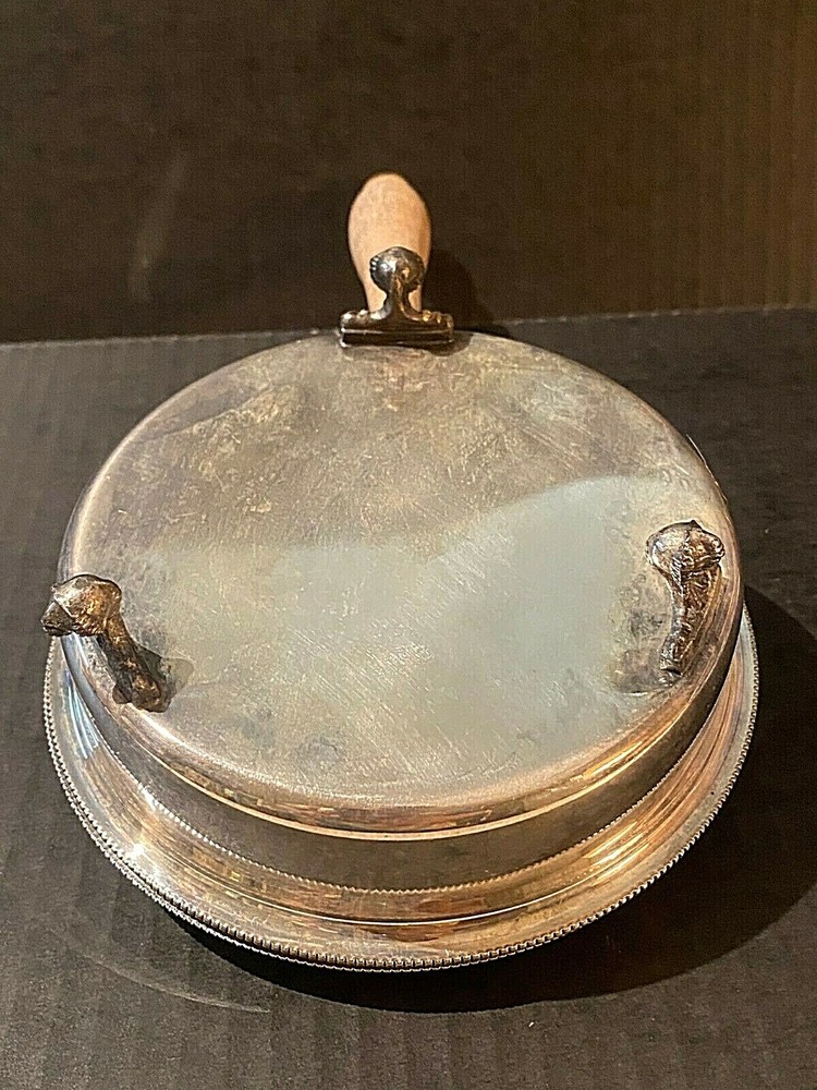 Vintage Silverplate Footed Silent Butler