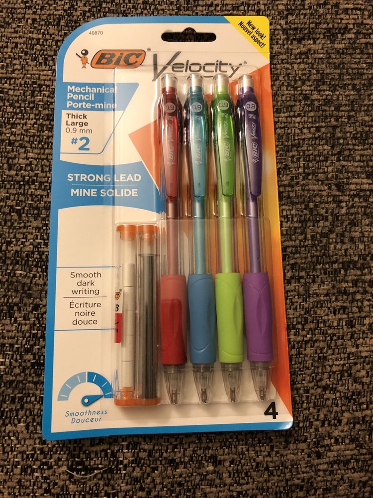 BIC, Mechanical Pencils, VELOCITY, 0.9mm, THICK, #2, COMFORTABLE GRIP