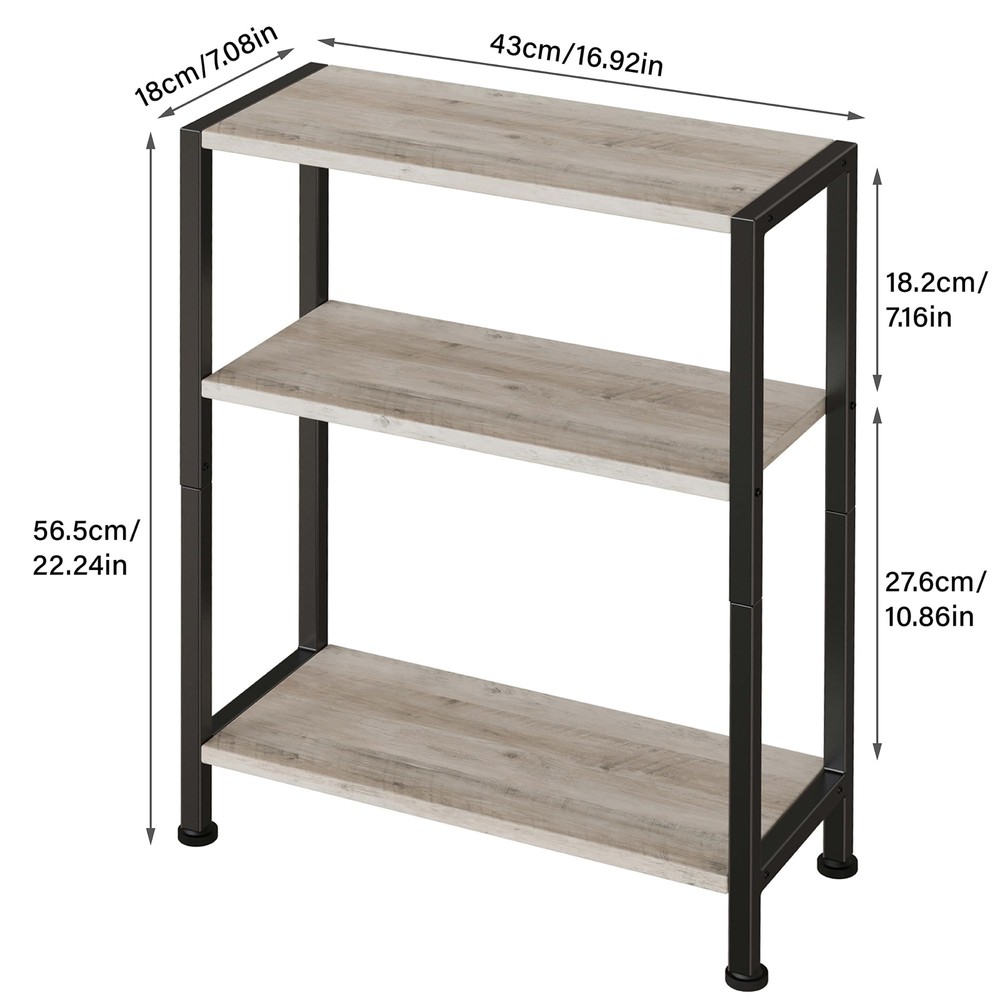 3-Tier Side Table Small EndTable Sofa SideTable for Narrow Spaces Slim EndTab...