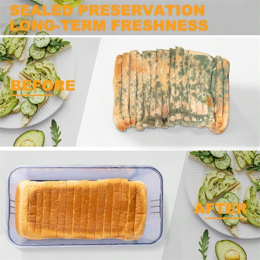 2PCS Airtight Bread Box Set – Large Kitchen Counter Bread Storage Containers ...