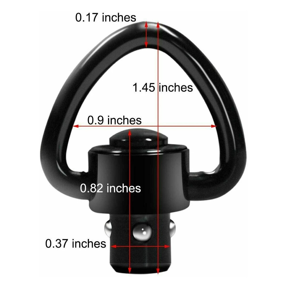 2Pcs 1 Inch Tactical Quick Detach Sling Swivel Mount QD Push Button Loop Adapter