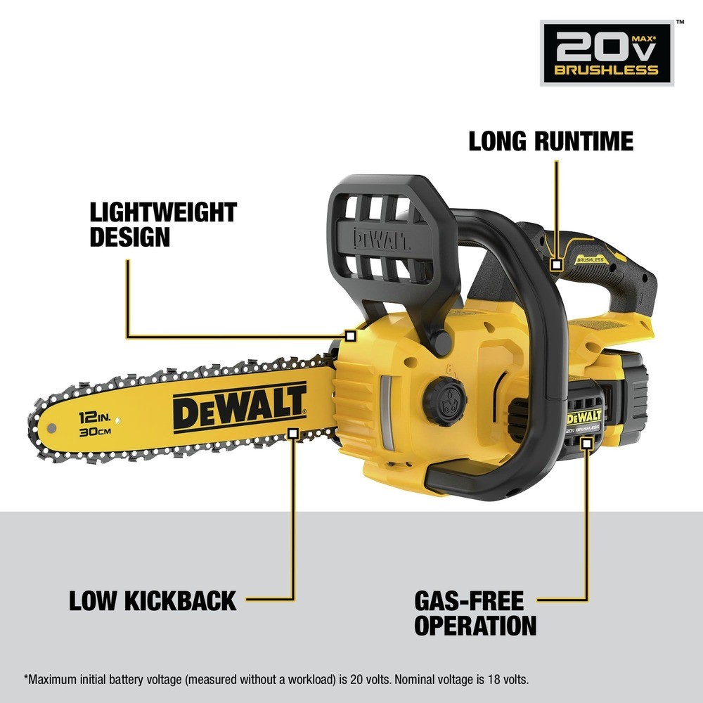 DeWalt DCCS621P1R 20V MAX 12 in. Chainsaw Kit (5 Ah) Certified Refurbished