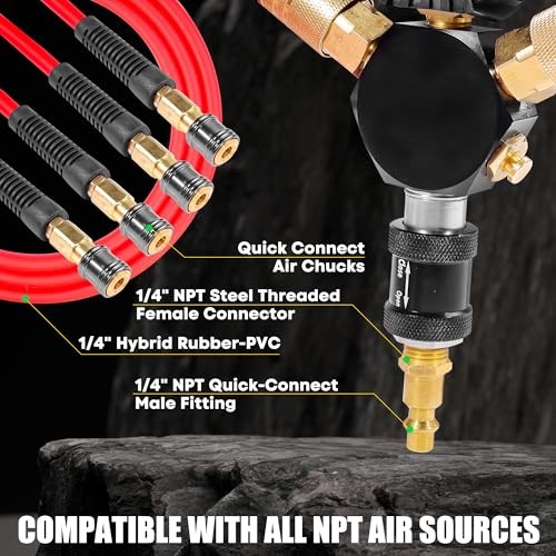 Off-Road Rapid 4-tire Inflation Deflation System, Portable Simultaneous 4