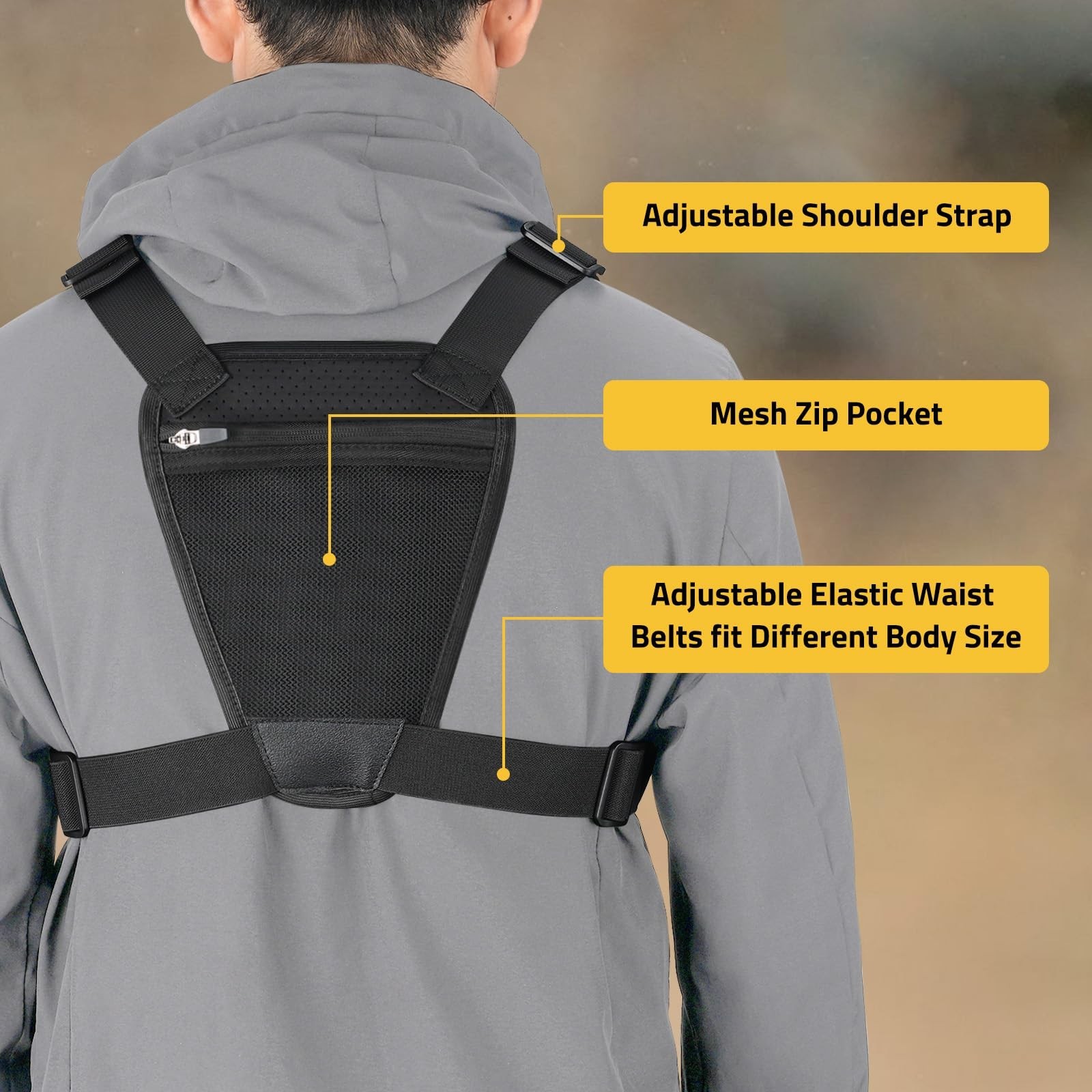 CVLIFE Outdoor Chest Bag for Men, Tactical Chest Pack, Adjustable Running Ves...