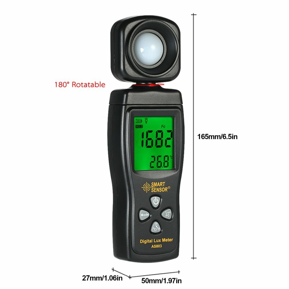Light Meter Digital Lux Photometer Spectrometer Actinometer Luminosity Checker