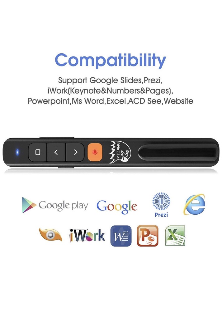 Wireless Powerpoint Presenter Hyperlink Multi-Media Volumn Control RF 2.4GHZ