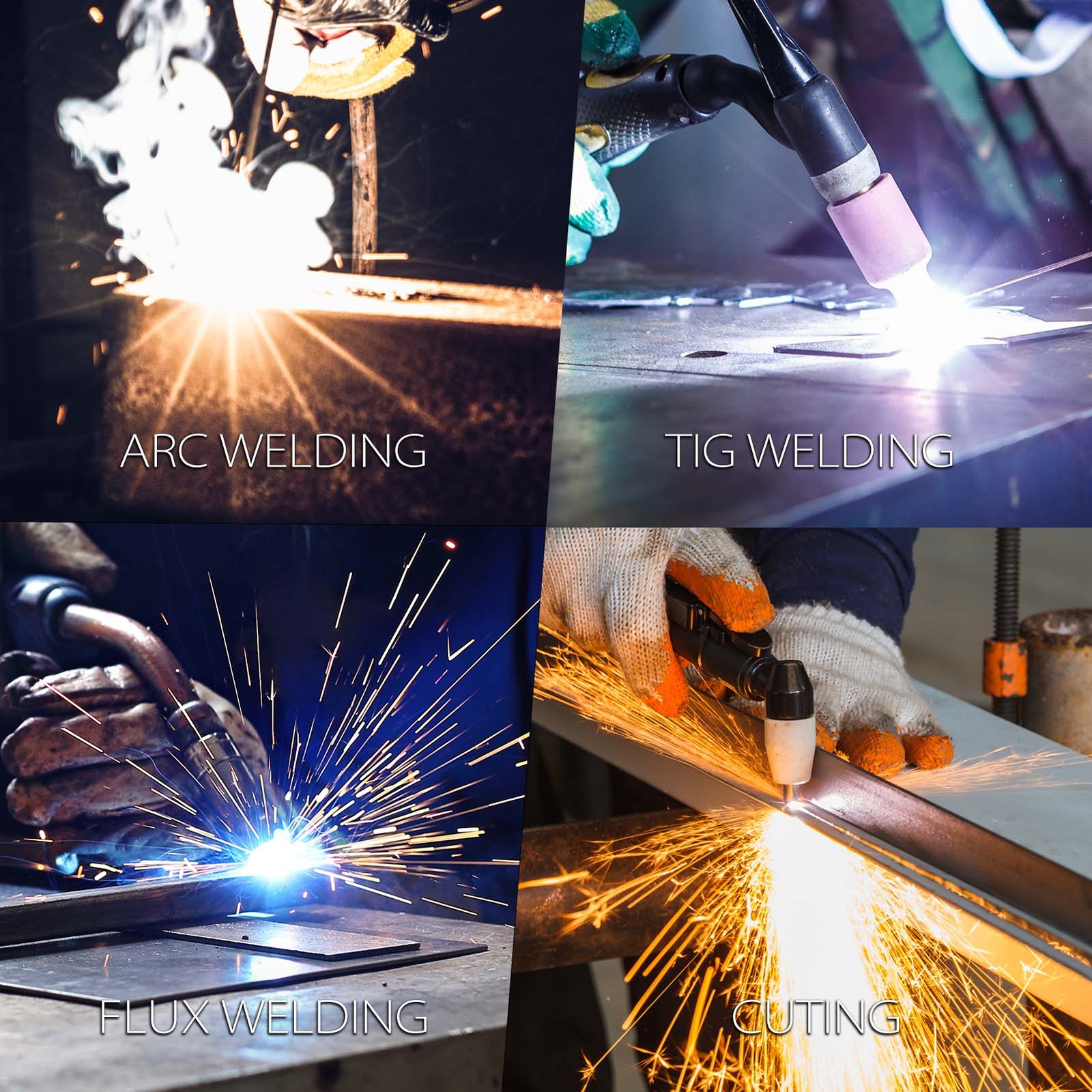 5 in 1 MIG/CUT/TIG/MMA Welder 250A MIG Welder Plasma Cutter 220V Gas/Gasless US