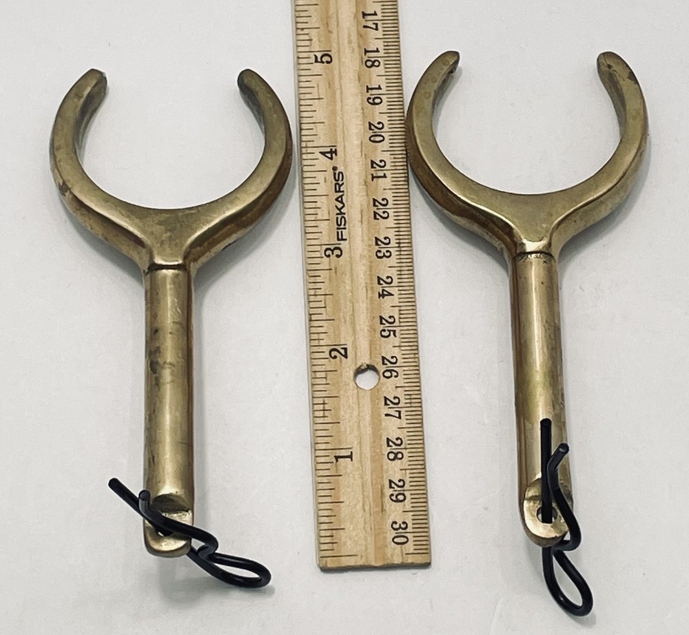 Solid Brass Oar Locks 5" Maritime Sailor Decor Usable