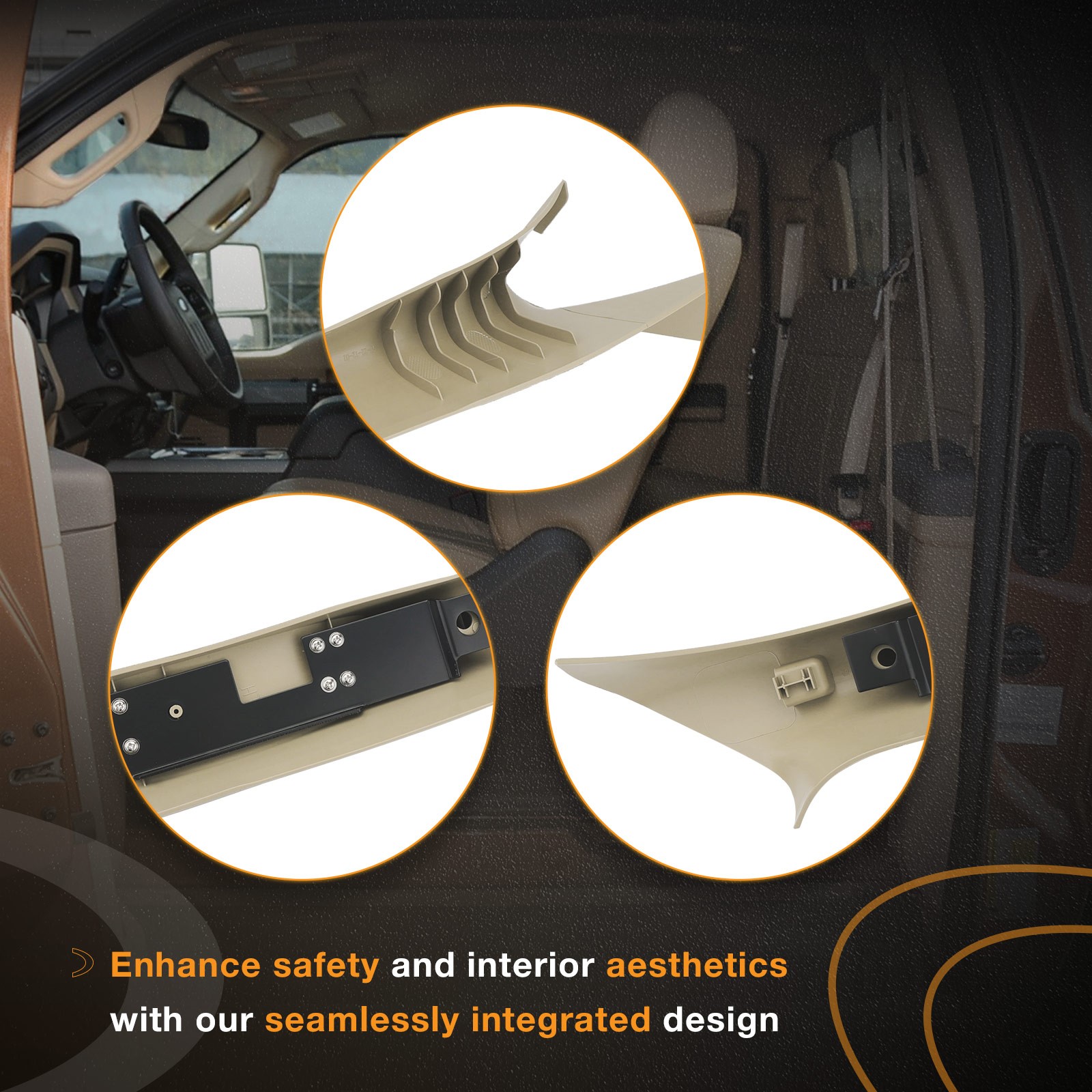 A Pillar Interior Trim Grab Handle Left&Right For 04-08 Ford F-150 Lincoln Beige