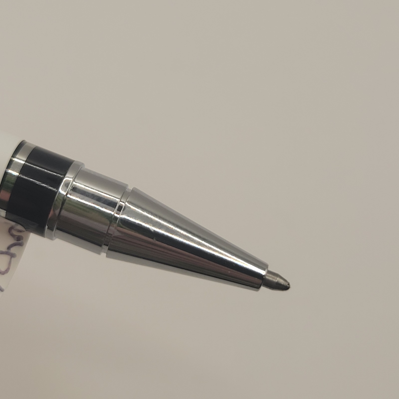 Vintage Cross Helios Black & Chrome Striped Ball-Point Pen Black Ink Works