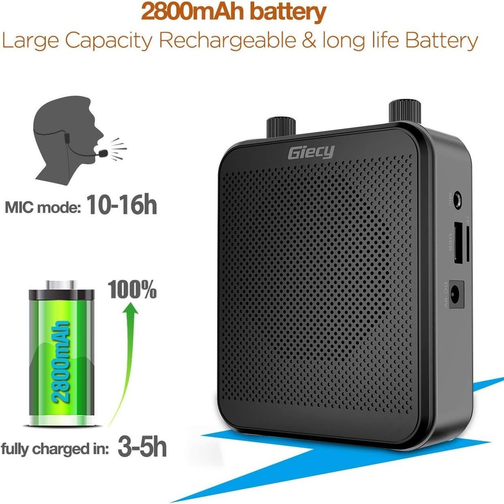 30W Rechargeable Voice Amplifier With Bluetooth Microphone And Speaker Function