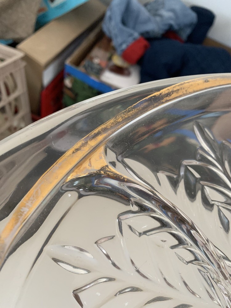 vintage glass Serving tray ox74