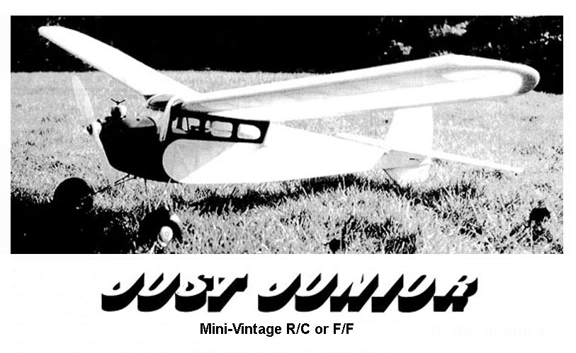 Model Airplane Plans (RC / FF): Mini-Vintage JUST JUNIOR 48" for 1-1.5cc Engine