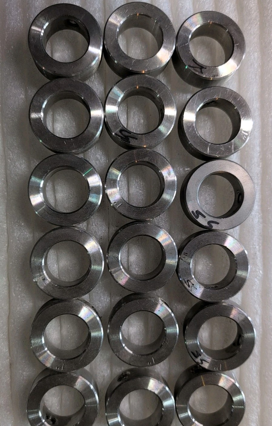 Lot of (17) 1 inch Shaft Collars, Set Screw, Stainless Steel. New/ Open Box