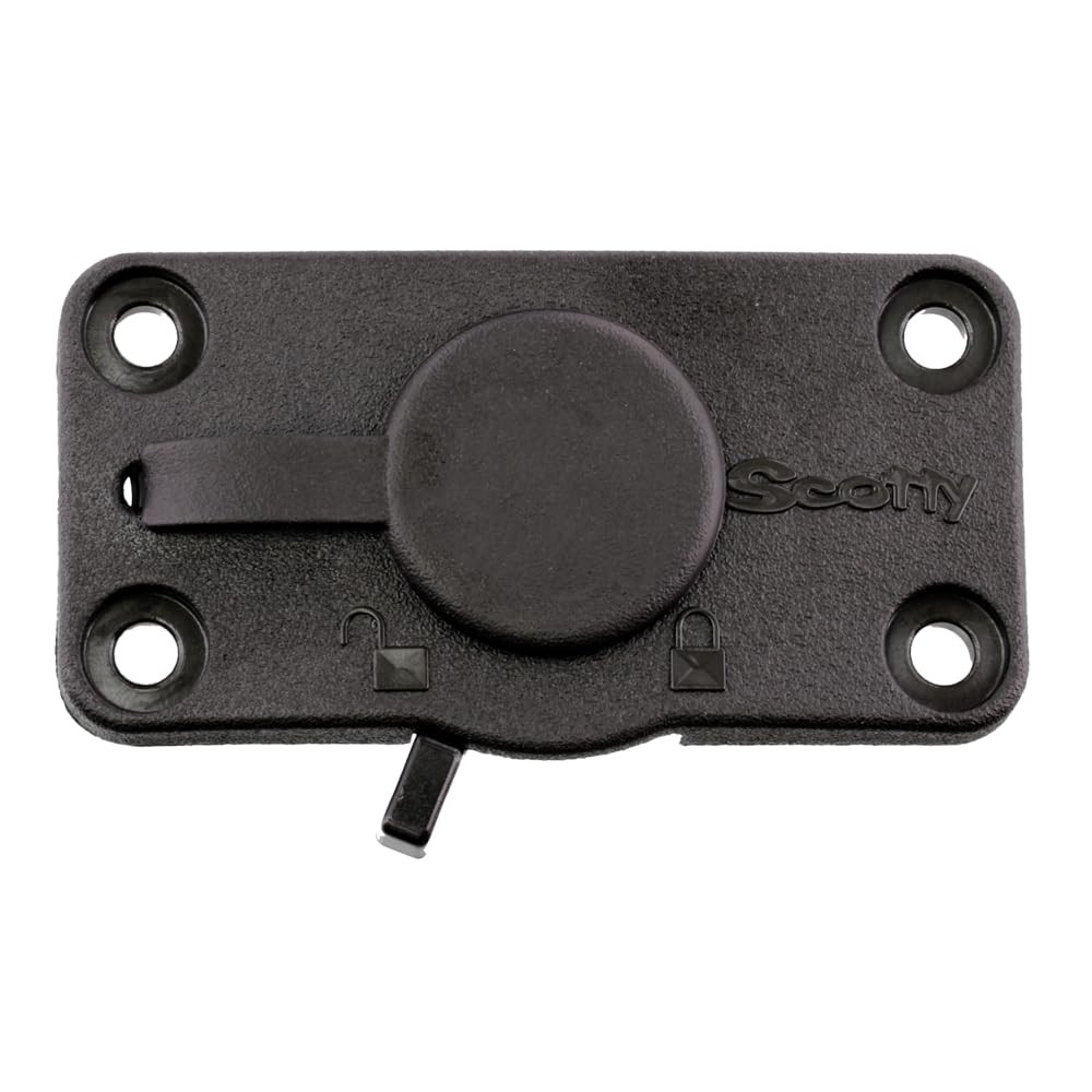 Scotty #244L-BK Locking Flush Deck Mount w/ Rain Cap (Black)