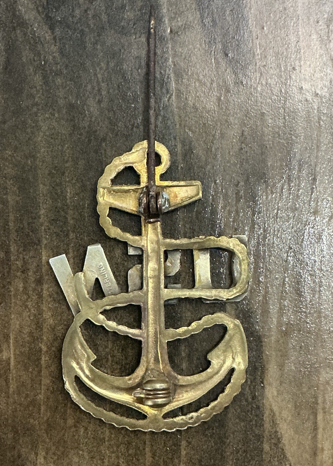 WWI / WWII US Navy CPO Hat Badge US Navy Chief Petty Officer Missing Pin