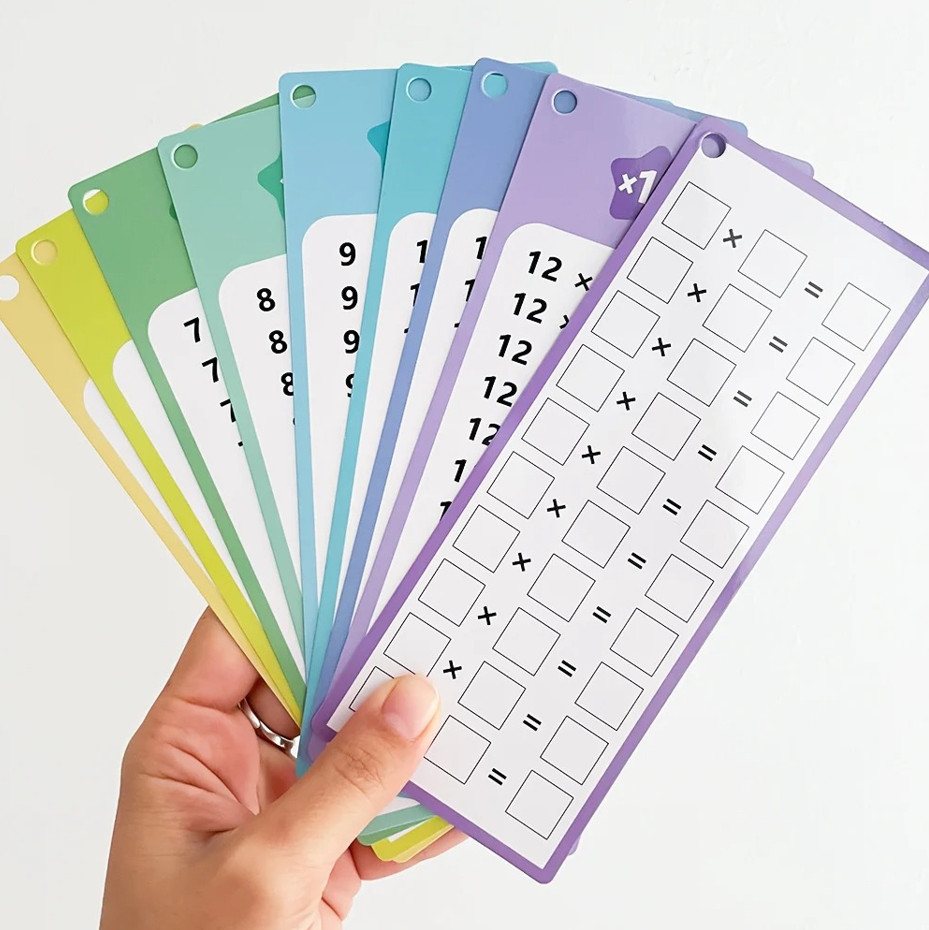 0-12 Multiplication Chart Cards Self Check Math Learning Montessori Tool