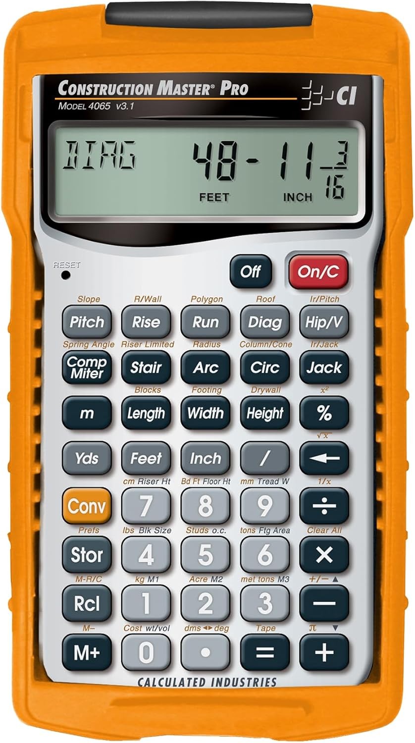 Calculated 4065 Construction Master Math Feet-inch-Fraction Calculator