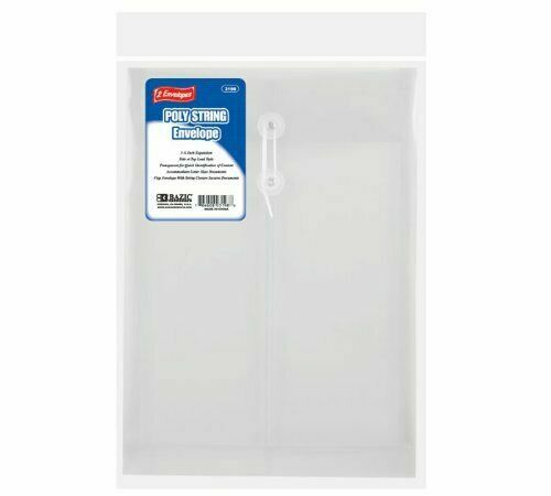 BAZIC Clear Top / Side Loading Letter Size String Envelope Case of 24 - 2 packs
