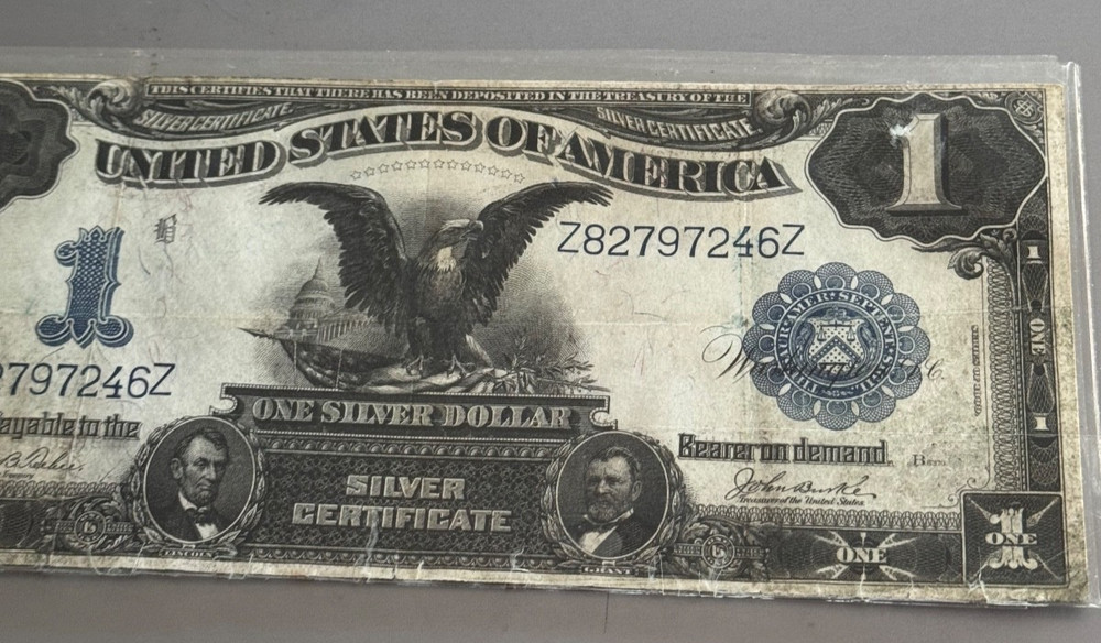 1899 $1 Silver Certificate Note One Dollar BLACK EAGLE US Paper Currency .