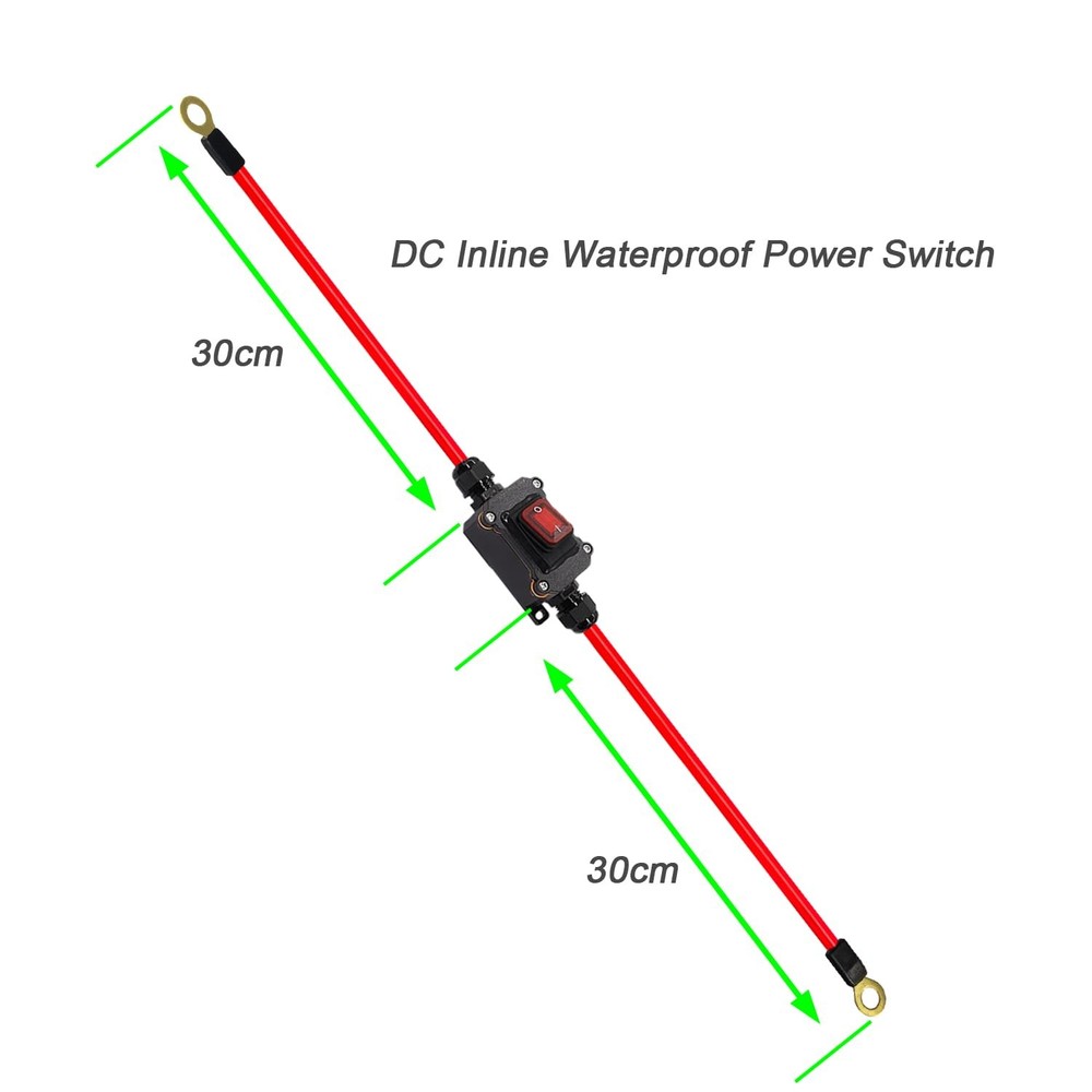 DC 12V Inline Switch DC 12-24V,DPST Dual Side Wiring Switchs 25A Inline Power...