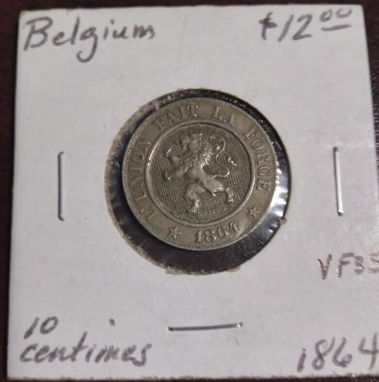 1864 Belgium 10 Centimes - Foreign Coin
