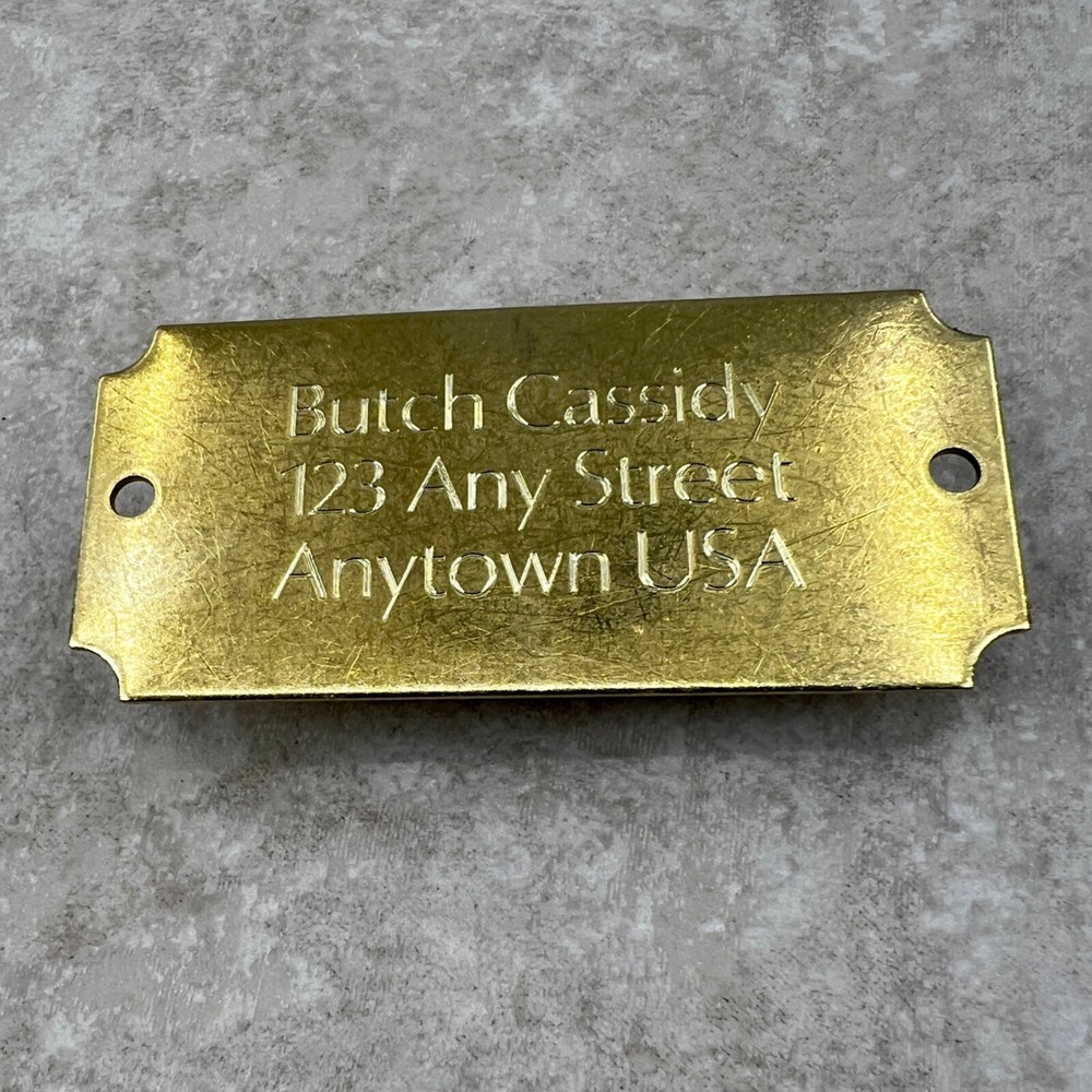 Custom Engraved Tags Personalized NAME PLATE Tags Name Plate RUSTIC BRASS LARGE