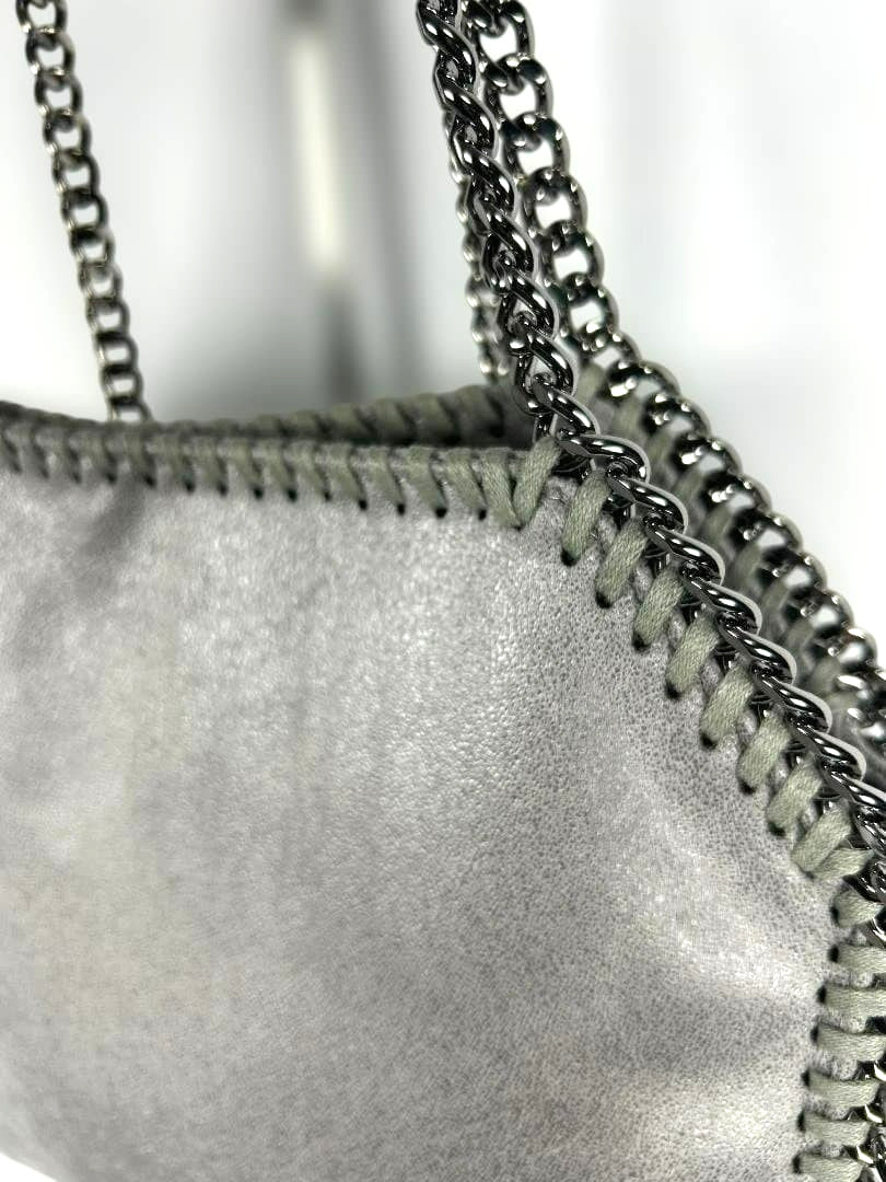 Stella McCartney Falabella Mini Gray Silver Women Tote Bag Shoulder Bag 129404