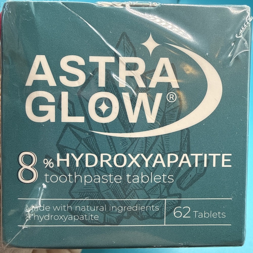 astra glow 8% hydroxyapatite toothpaste tablets