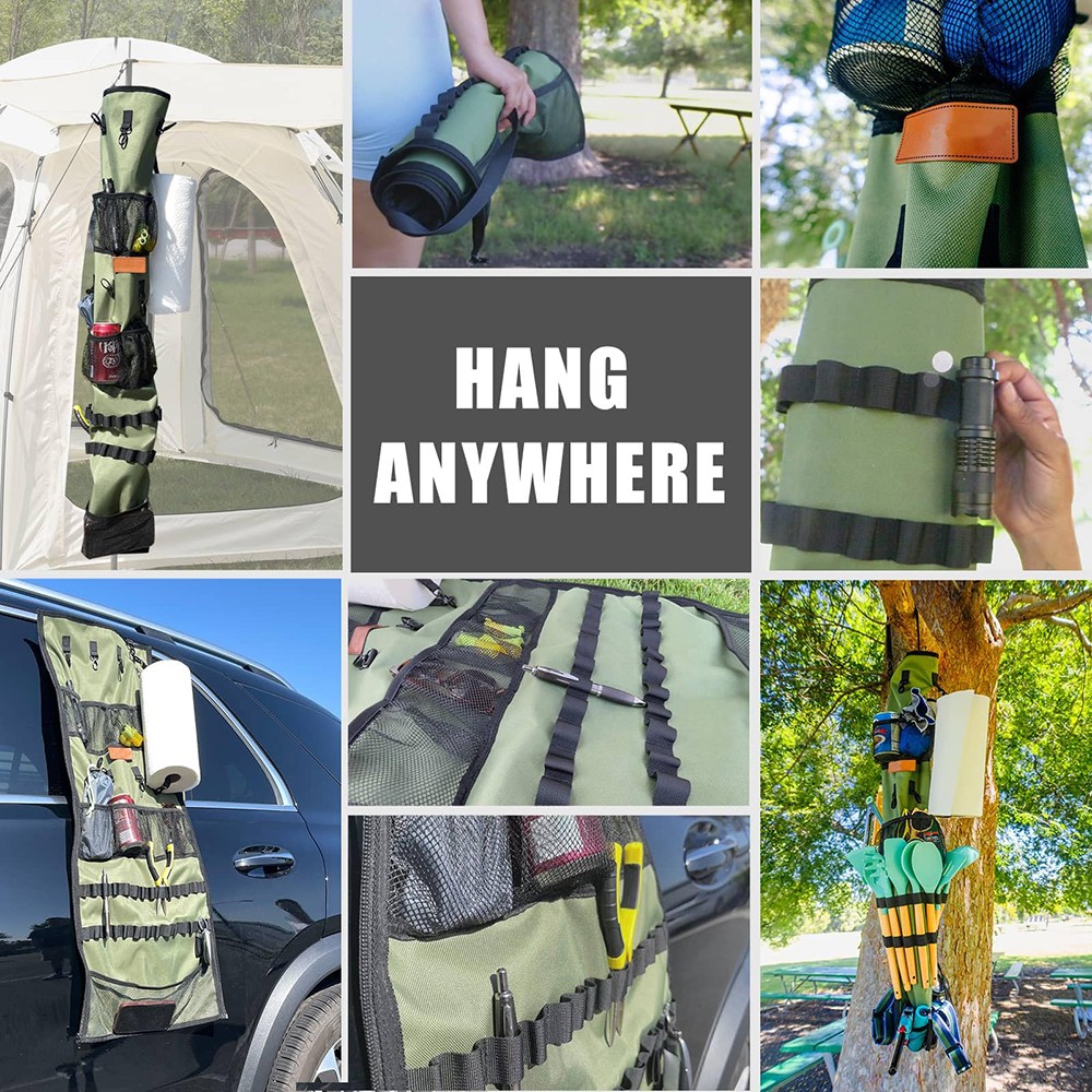 600D Camping Organizer Hanging Storage for Camp Kitchen Wrap-Around & Expandable