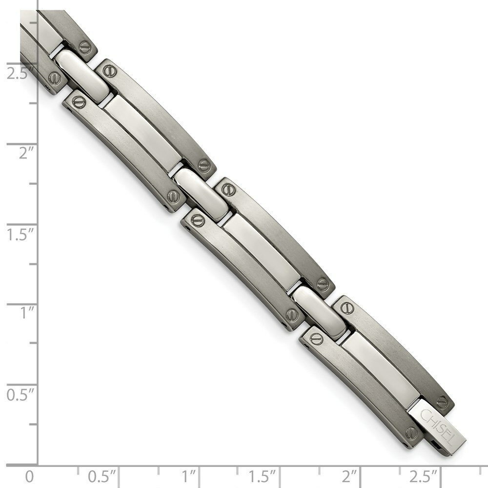 Titanium Brushed and Polished 8.5in Bracelet