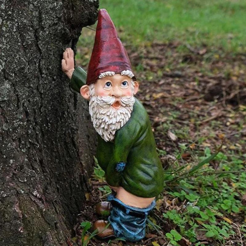 Funny Garden Gnome Statue Resin Home Lawn Ornament Figure Sculpture Decor